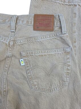 Levi's Premium 501 Original Fit Tan Button Fly Straight Jeans W25 Lemon Tag